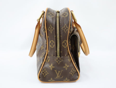 Pre-Owned #BP11282 Louis Vuitton Monogram Manhattan PM Hand Bag Brown M40026