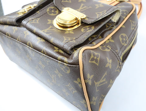 Pre-Owned #BP11282 Louis Vuitton Monogram Manhattan PM Hand Bag Brown M40026
