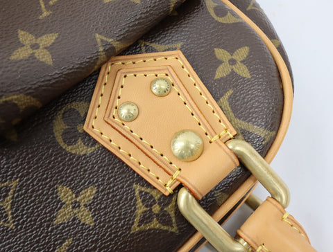 Pre-Owned #BP11282 Louis Vuitton Monogram Manhattan PM Hand Bag Brown M40026