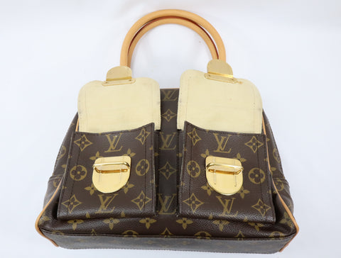 Pre-Owned #BP11282 Louis Vuitton Monogram Manhattan PM Hand Bag Brown M40026