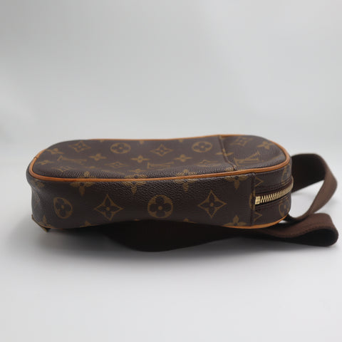 Pre-Owned #71254 Louis Vuitton Monogram Pochette Gange Waist Shoulder Crossbody Bag Brown M51870