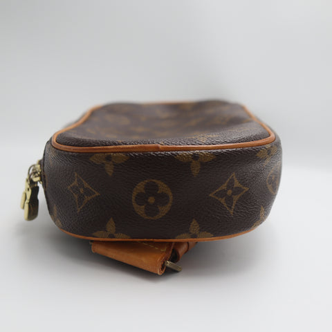 Pre-Owned #71254 Louis Vuitton Monogram Pochette Gange Waist Shoulder Crossbody Bag Brown M51870