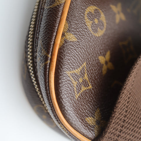 Pre-Owned #71254 Louis Vuitton Monogram Pochette Gange Waist Shoulder Crossbody Bag Brown M51870