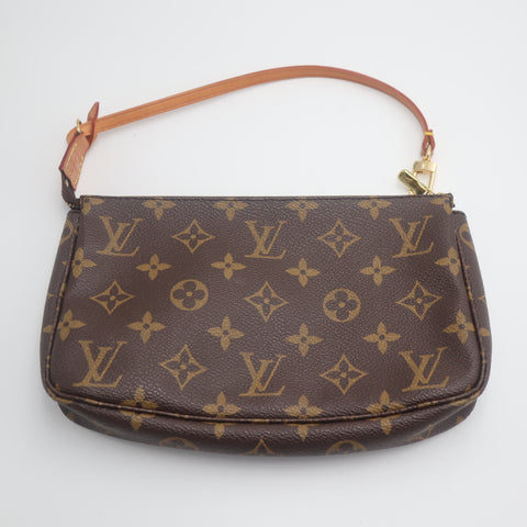 Pre-Owned #71270 Louis Vuitton Monogram Pochette Accessoires Pouch Handbag Brown M51980