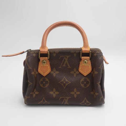 Pre-Owned #71261 Louis Vuitton Monogram Mini Speedy Hand Bag Vintage Brown M41534