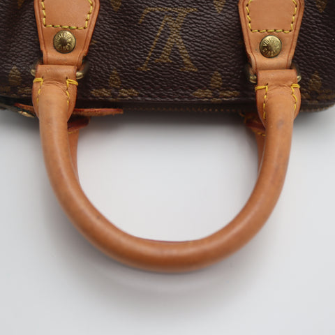 Pre-Owned #71261 Louis Vuitton Monogram Mini Speedy Hand Bag Vintage Brown M41534