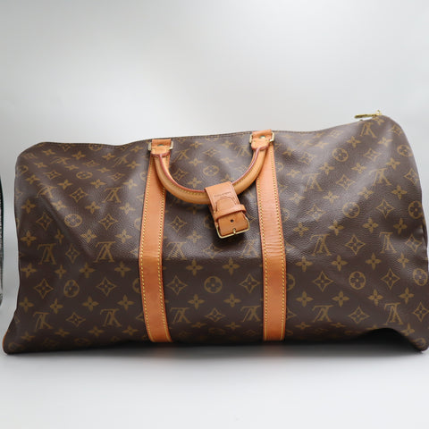 Pre-Owned #1956 Louis Vuitton Monogram Keepall 50 Travel Bag Brown M41426