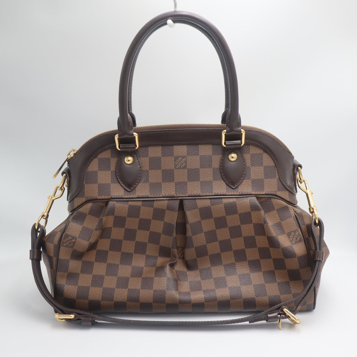 Pre-Owned #71423 Louis Vuitton Damier Ebene Trevi PM 2way Shoulder Hand Bag N51997