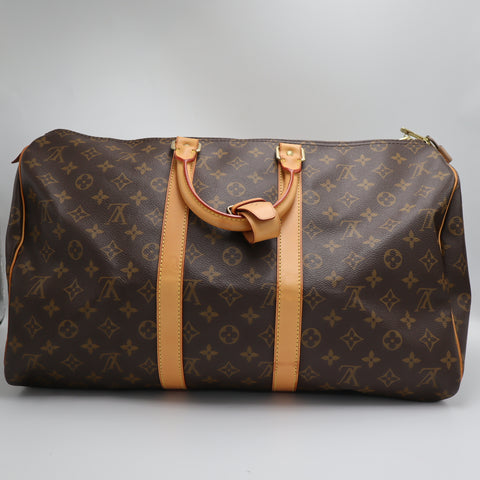 Pre-Owned #1953 Louis Vuitton Monogram Keepall 45 Travel Bag Brown M41428