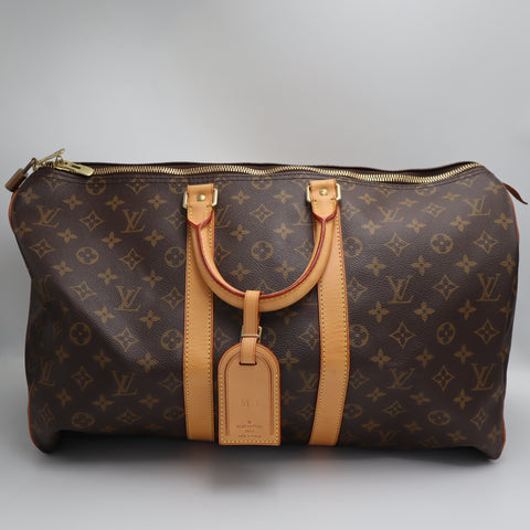 Pre-Owned #1953 Louis Vuitton Monogram Keepall 45 Travel Bag Brown M41428