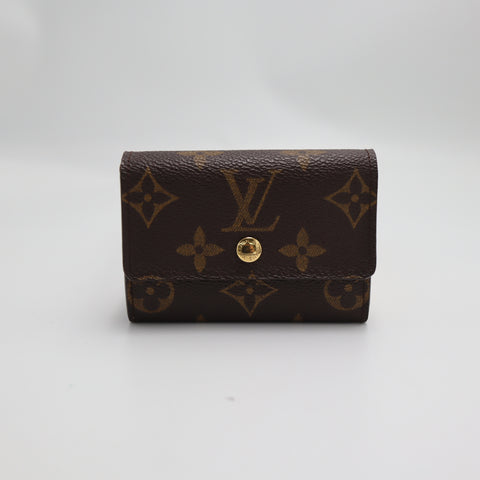 Pre-Owned #3235-2 Louis Vuitton Monogram Porte Monnaie Flat Coin Case Brown M61930