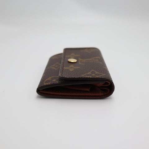 Pre-Owned #3235-2 Louis Vuitton Monogram Porte Monnaie Flat Coin Case Brown M61930