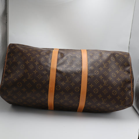 Pre-Owned #1954 Louis Vuitton Monogram Keepall 55 Travel Bag Brown M41424