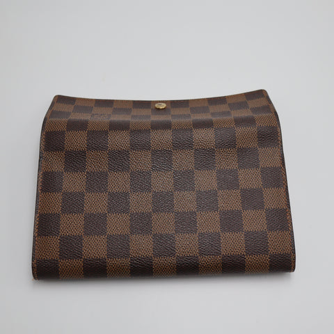 Pre-Owned #3160-3 Louis Vuitton Damier Ebene Porte Monnaie Long Wallet N61725