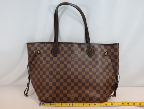 Pre-Owned #BP20782 Louis Vuitton Damier Ebene Neverfull MM Tote Bag N51105
