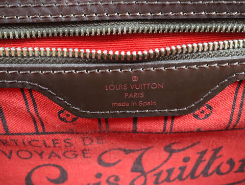 Pre-Owned #BP20782 Louis Vuitton Damier Ebene Neverfull MM Tote Bag N51105