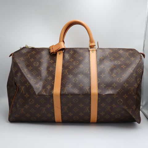 Pre-Owned #1952 Louis Vuitton Monogram Keepall 50 Travel Bag Brown M41426