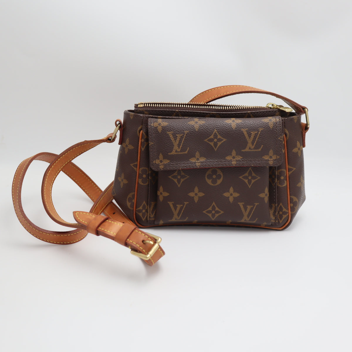 Pre-Owned #62424 Louis Vuitton Monogram Viva Cite PM Crossbody Bag Brown M51165