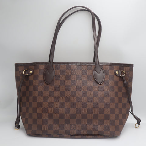 Pre-Owned #71429 Louis Vuitton Damier Neverfull PM Tote Bag Ebene N51109