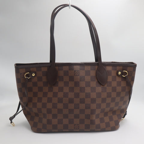 Pre-Owned #71429 Louis Vuitton Damier Neverfull PM Tote Bag Ebene N51109