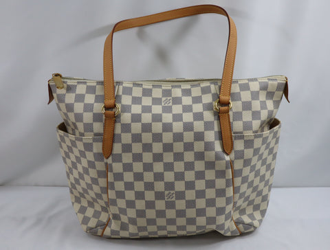 Pre-Owned #BPR09121 Louis Vuitton Damier Azur Totally MM Tote Bag N51262