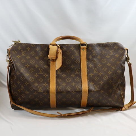 Pre-Owned #303-5 Louis Vuitton Monogram Keepall Bandouliere 50 Travel Bag Boston Bag M41416