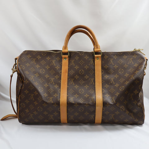 Pre-Owned #303-5 Louis Vuitton Monogram Keepall Bandouliere 50 Travel Bag Boston Bag M41416