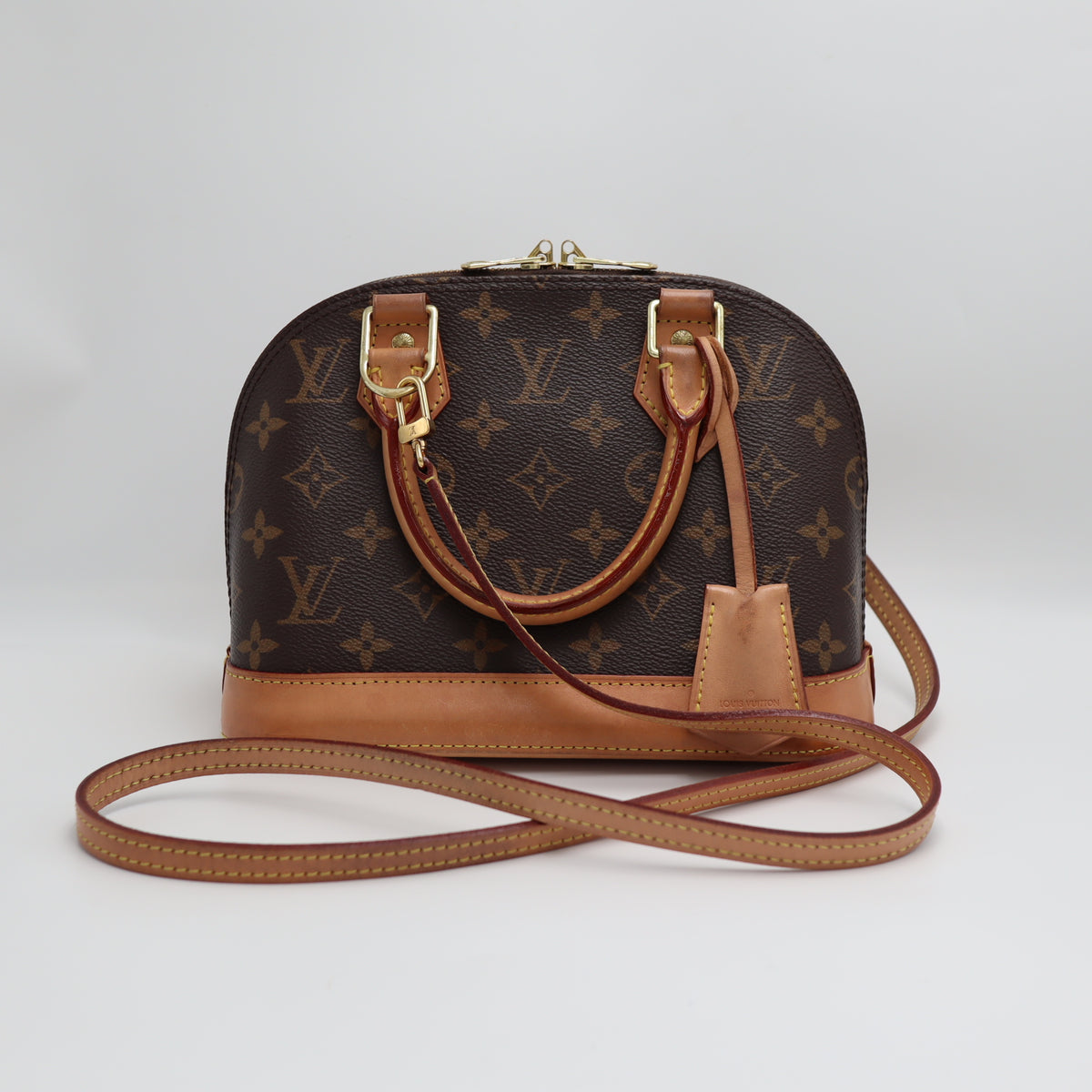 Pre-Owned #30438 #304038 Louis Vuitton Monogram Alma BB 2Way Crossbody Hand Bag Brown M53152