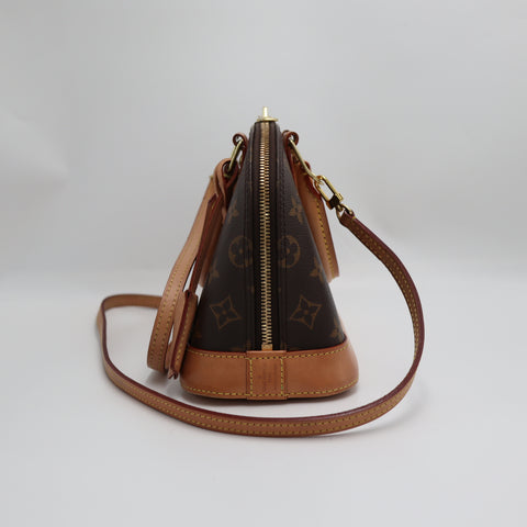 Pre-Owned #30438 #304038 Louis Vuitton Monogram Alma BB 2Way Crossbody Hand Bag Brown M53152