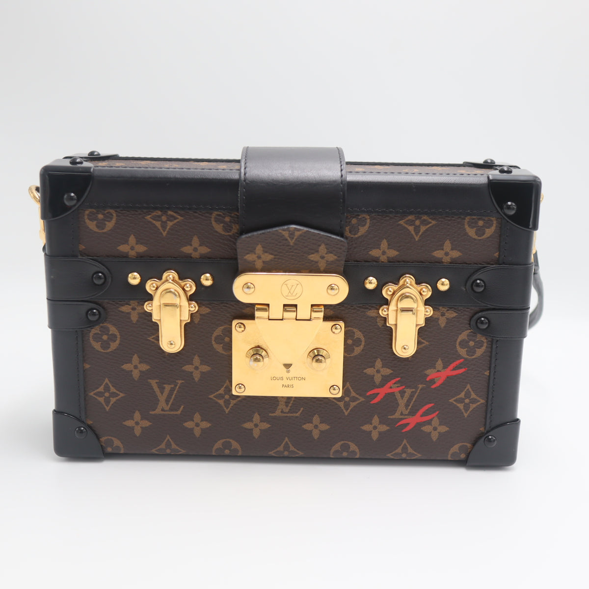 Pre-Owned #14858 Louis Vuitton Monogram Petite Malle Shoulder trunk Crossbody Clutch Bag M44199