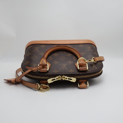 Pre-Owned #30438 #304038 Louis Vuitton Monogram Alma BB 2Way Crossbody Hand Bag Brown M53152