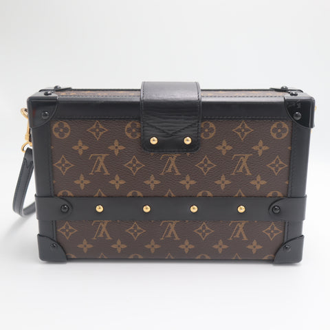 Pre-Owned #14858 Louis Vuitton Monogram Petite Malle Shoulder trunk Crossbody Clutch Bag M44199