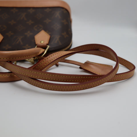 Pre-Owned #30438 #304038 Louis Vuitton Monogram Alma BB 2Way Crossbody Hand Bag Brown M53152