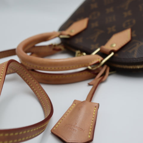 Pre-Owned #30438 #304038 Louis Vuitton Monogram Alma BB 2Way Crossbody Hand Bag Brown M53152