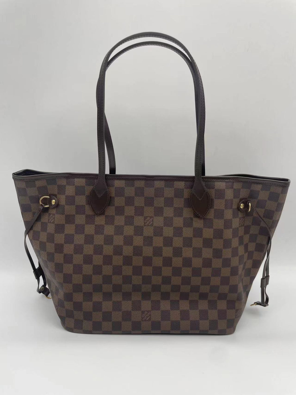 Pre-Owned #BP05240 Louis Vuitton Damier Ebene Neverfull MM Tote Bag N51105