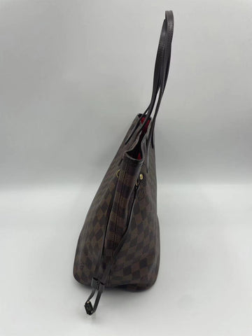 Pre-Owned #BP05240 Louis Vuitton Damier Ebene Neverfull MM Tote Bag N51105